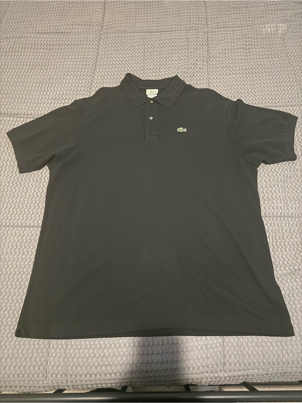 Lacoste Mens Black Pique Cotton Short Sleeve Polo Shirt Size 8 XXL Classic